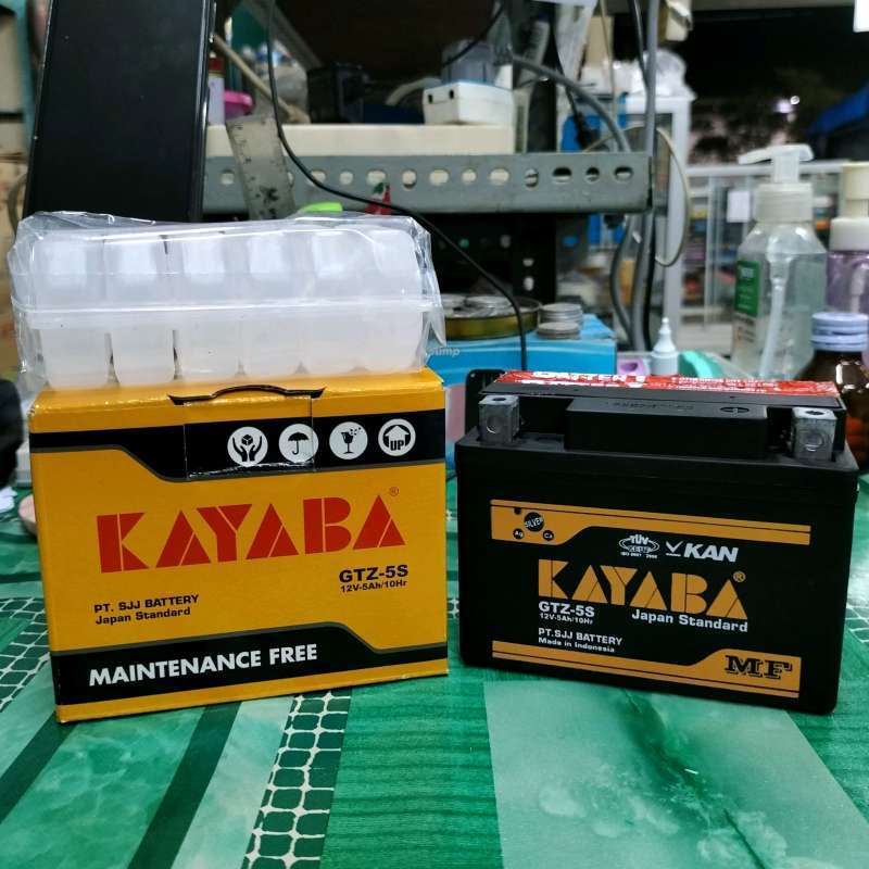 Jual Aki kayaba GTZ5S 5ah semi kering ( air elektrolit terpisah) untuk