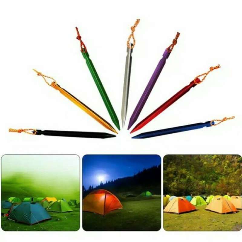 Hikemax Ultralight Titanium Tent Stakes 6 Pack - V-Shaped Tent, Made