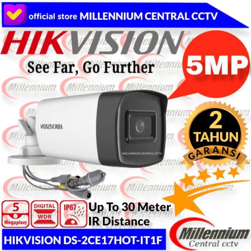 Jual CAMERA CCTV OUTDOOR HIKVISION DS2CE17HOTIT1F 5MP di Seller