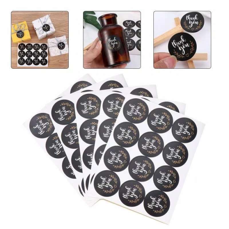 Jual Stiker label Thank You Warna Hitam Putih buat Paket & Souvenir di