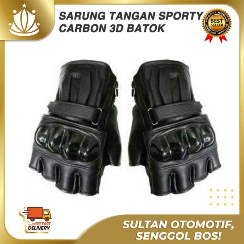 Promo Bulan ini aja kak! Sarung Tangan Motor CARBON Karbon Batok Riding
