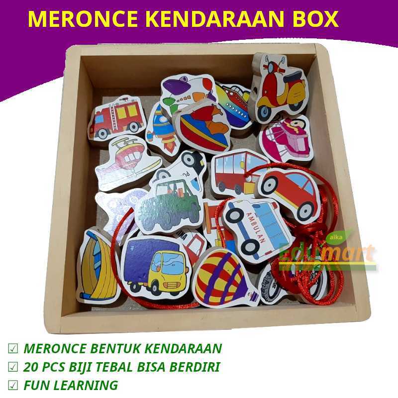 Promo Meronce Transportasi dalam Kotak Kayu Wooden Toys Mainan Edukasi ...