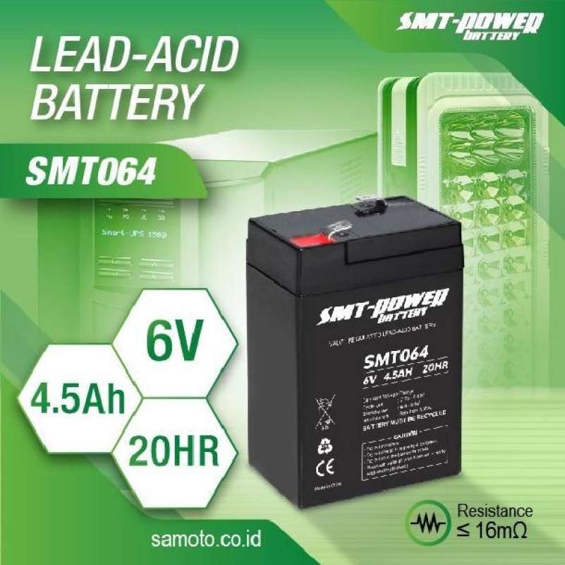 Jual BATTERY 6V 4,5AH EMERGENCY LAMP / AKI KERING LAMPU BATERAI SMT 4