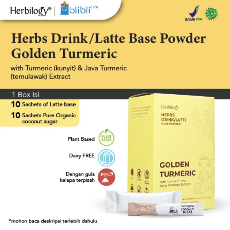 Promo Herbilogy Golden Latte Herbs (non coffee) latte base 10 sachet