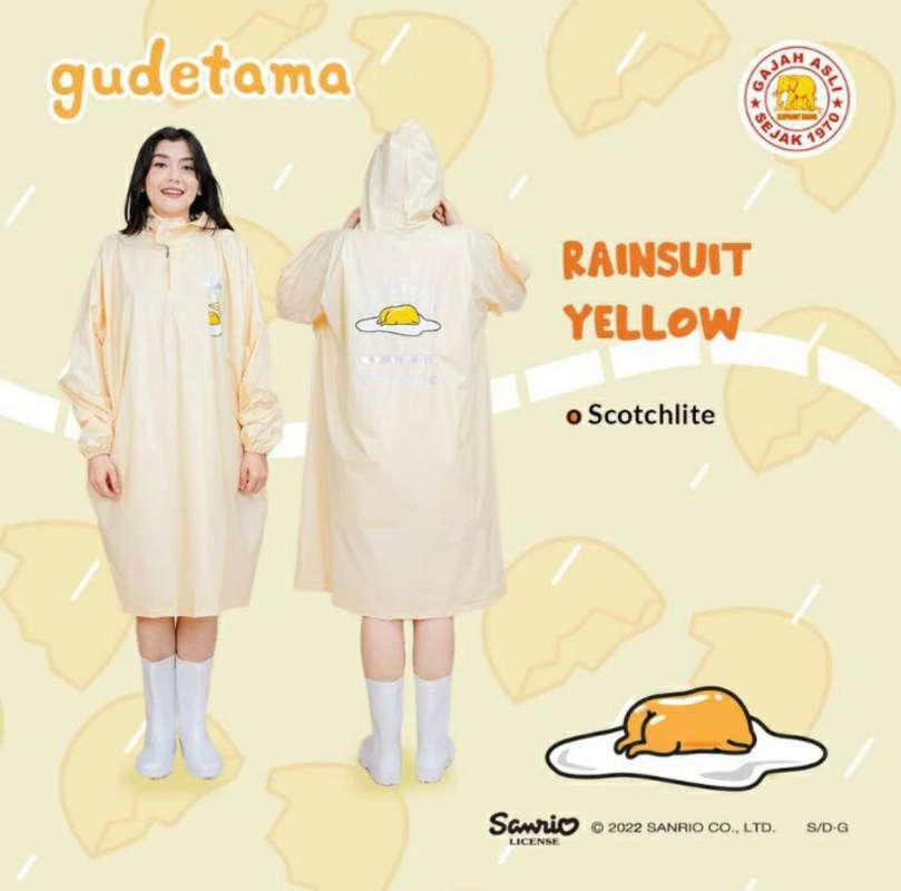 Jual Elephant Brand Jas Hujan  Gudetama Edition Ponco Lengan di Seller