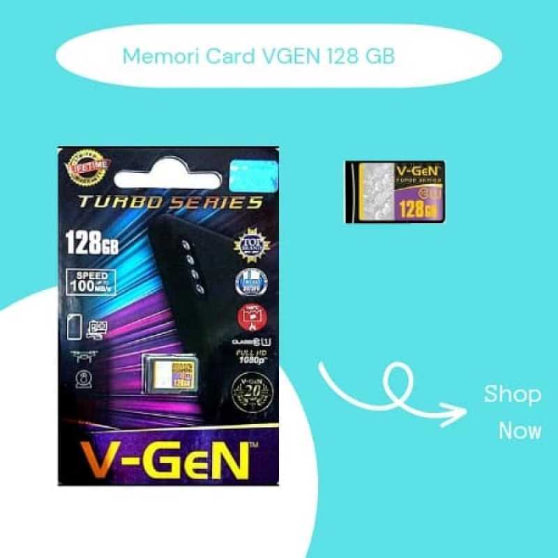 Promo VGEN Micro SD 128 GB Turbo 100 MB/s Class 10 A1 Memory Card Vgen