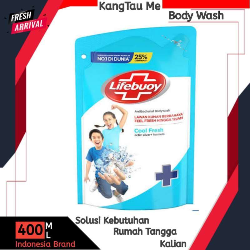 Promo Lifebuoy Body Wash Cool Fresh [400mL] Reject Kemasan Diskon 14