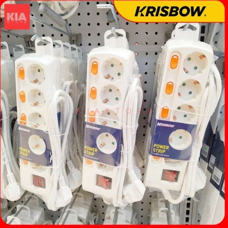 Promo Krisbow Colokan Listrik Stop Kontak 5 Soket Dengan Tombol On/Off ...