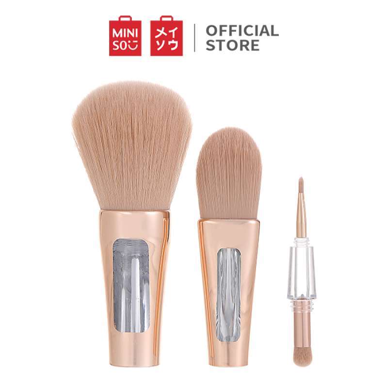 Jual Miniso Official 4 in 1 Double Head Makeup Brush Set Powder Brush + Foundation di Seller