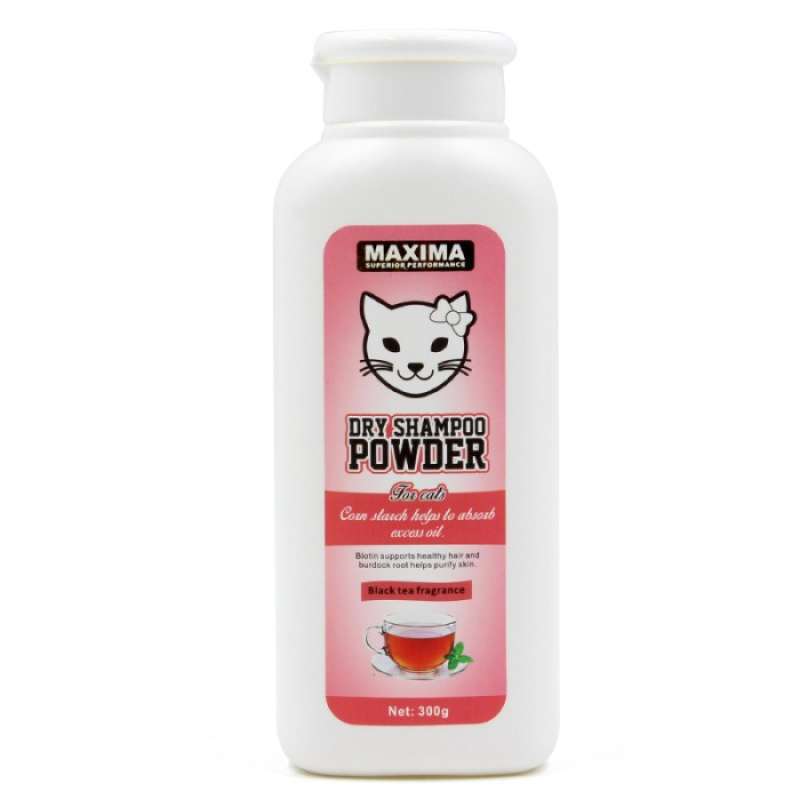 Promo MAXIMA Black Tea Cat Dry Shampoo Powder 300gr Shampoo Kucing