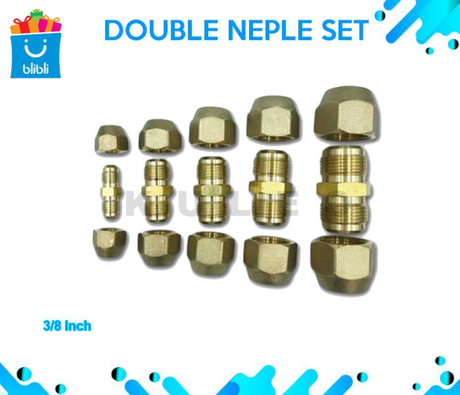 Jual Double Nepel Set 3/8 - Dobel Nepel 3/8 inch di Seller KULEO - Kota ...