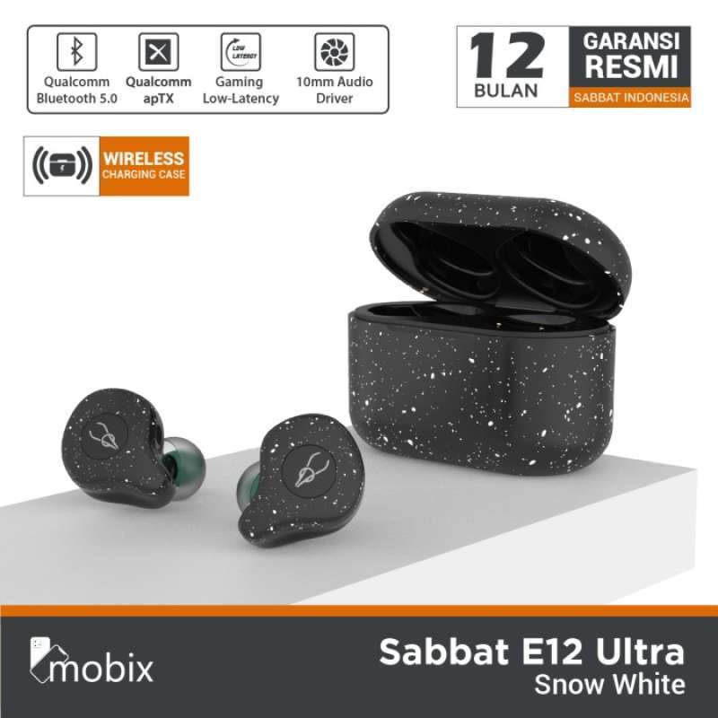 Promo True Wireless Earbuds TWS Sabbat E12 Ultra aPTX Support Snow