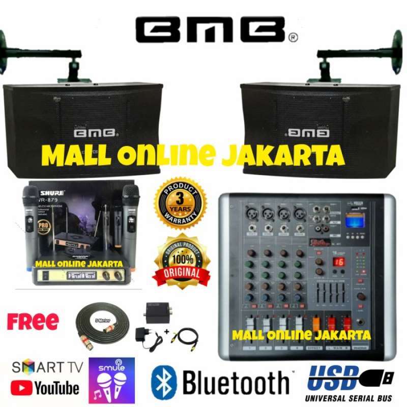 Promo Paket Power mixer 4 channel blackspider speaker karaoke bmb 10 inch Diskon 23 di Seller