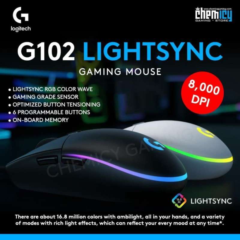 Jual Logitech G102 V2 Lightsync RGB Gaming Mouse - Putih di Seller ...