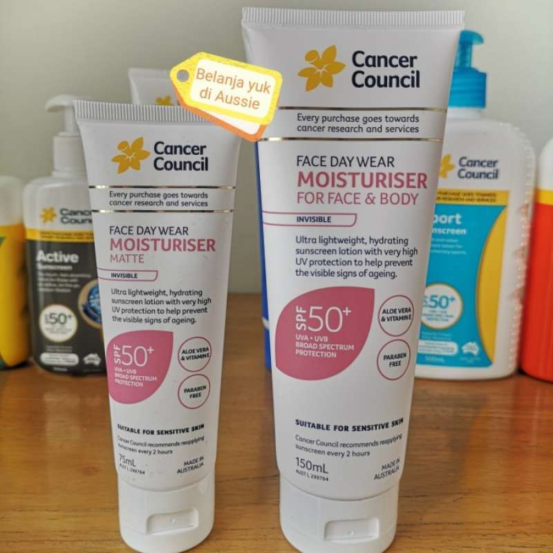 Jual Cancer Council Moisturiser For Face & Body Spf 50+ Made In