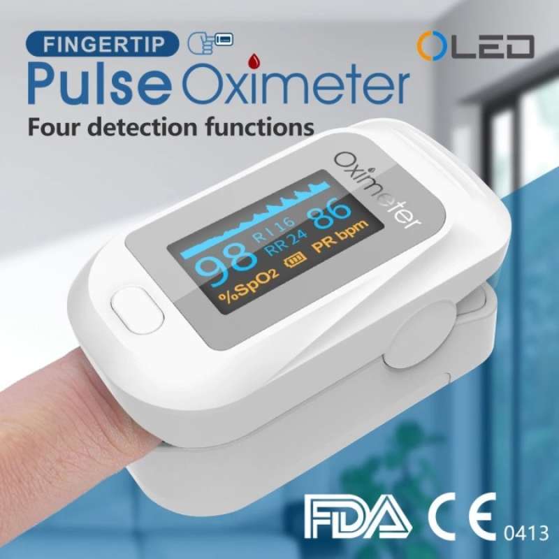 Promo Oximeter Sp02,PR,PI,RR (4 fungsi) Fingertip Pulse Oximeter Sp02