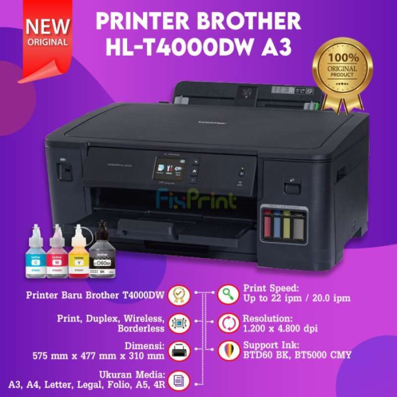 Promo Brother HLT4000DW A3 Inkjet Printer Refill Ink Tank Wireless