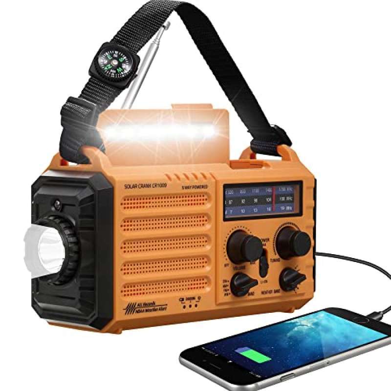 Jual Emergency Radio with NOAA Weather Alert, Portable Solar Hand Crank ...
