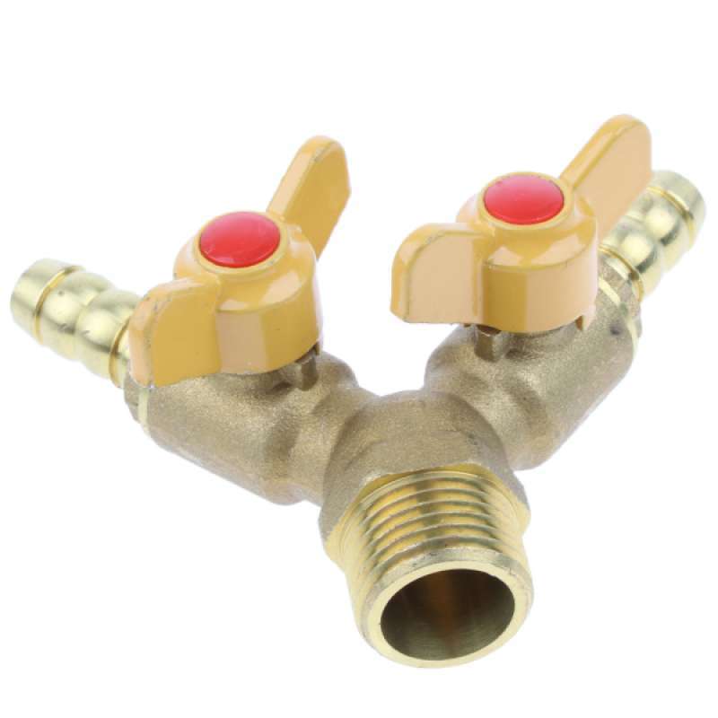 Promo Two Ways Gas Pipeline Splitter Control Valve Y Connector Adaptor