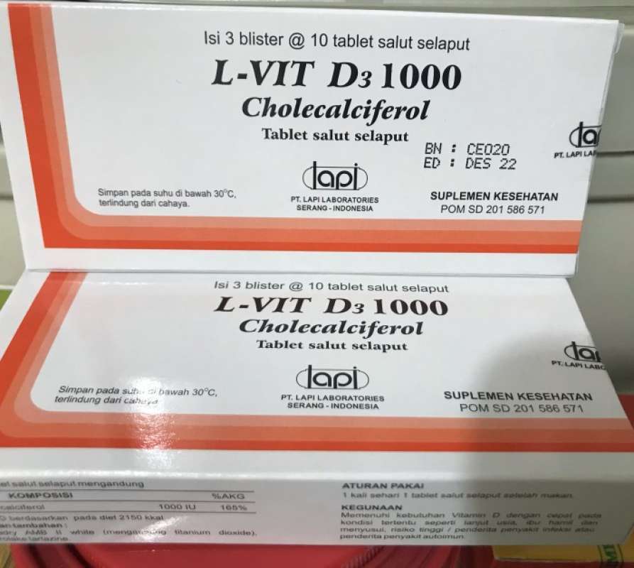 Jual LVIT D3 1000 (3X10 TAB) HARGA PER BOX / VITAMIN di Seller Afifah