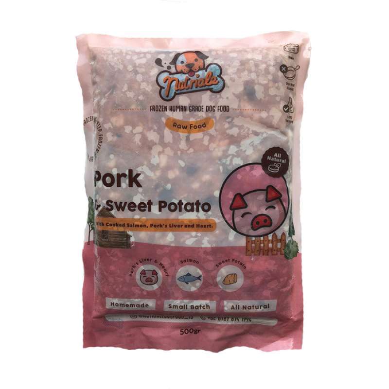 Jual Nutriale Pork With Cooked Salmon, Offal, & Sweet Potato Raw Dog