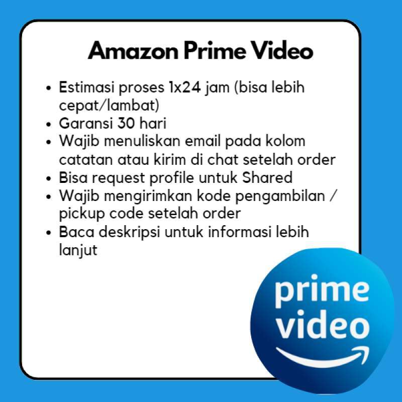 Promo Amazon Prime Video [Shared & Private] Private 1 Bulan [1 AKUN