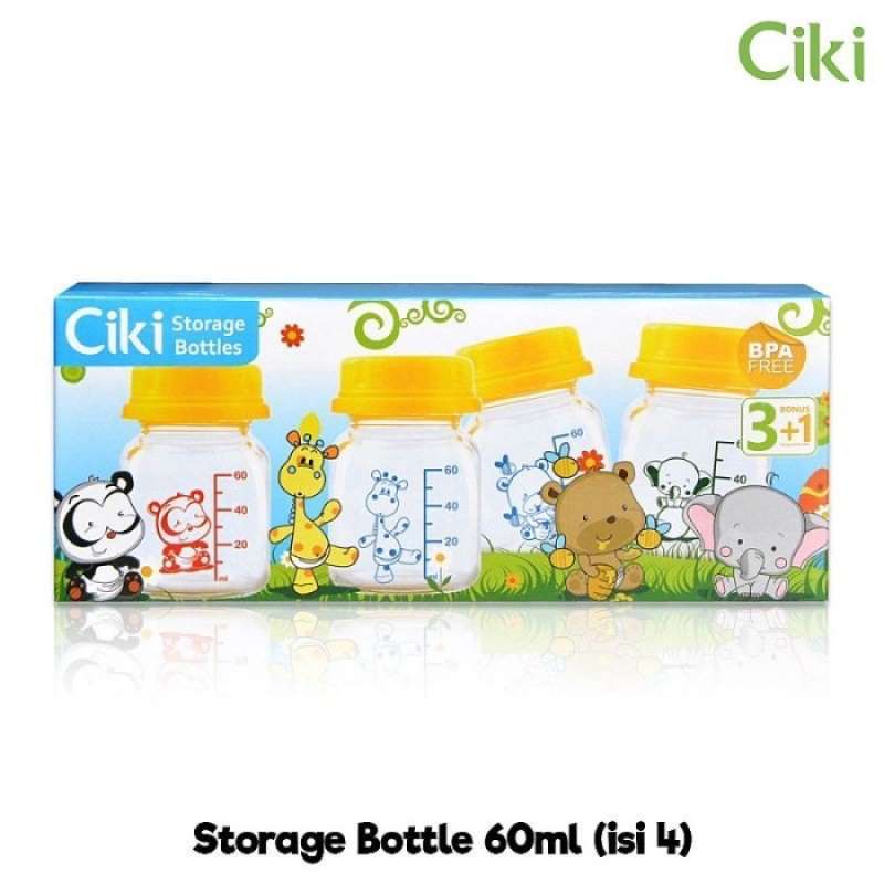 Jual Ciki Botol Asi 60ml Penutup Ulir isi 4pc Penyimpan Asi Botol Kaca ...