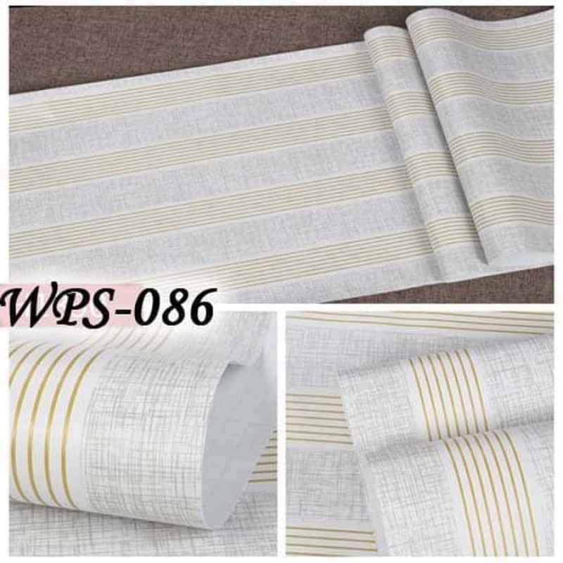Jual Wallpaper Sticker Dinding Wps 086 Salur Abu Gold di Seller wallpaper dinding