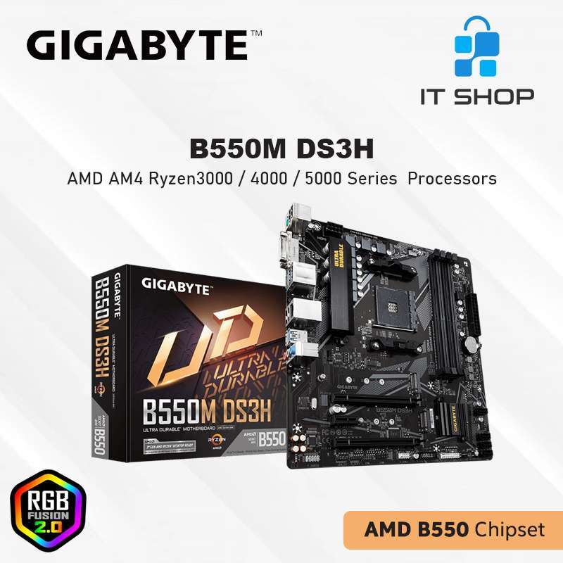 Jual Motherboard Gigabyte B550M DS3H AM4 di Seller IT Shop Store