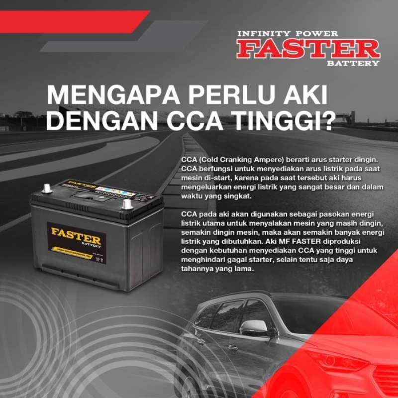 Jual Aki Mobil Mazda 2 Non skyactive 55D23L FASTER Aki Kering 12V