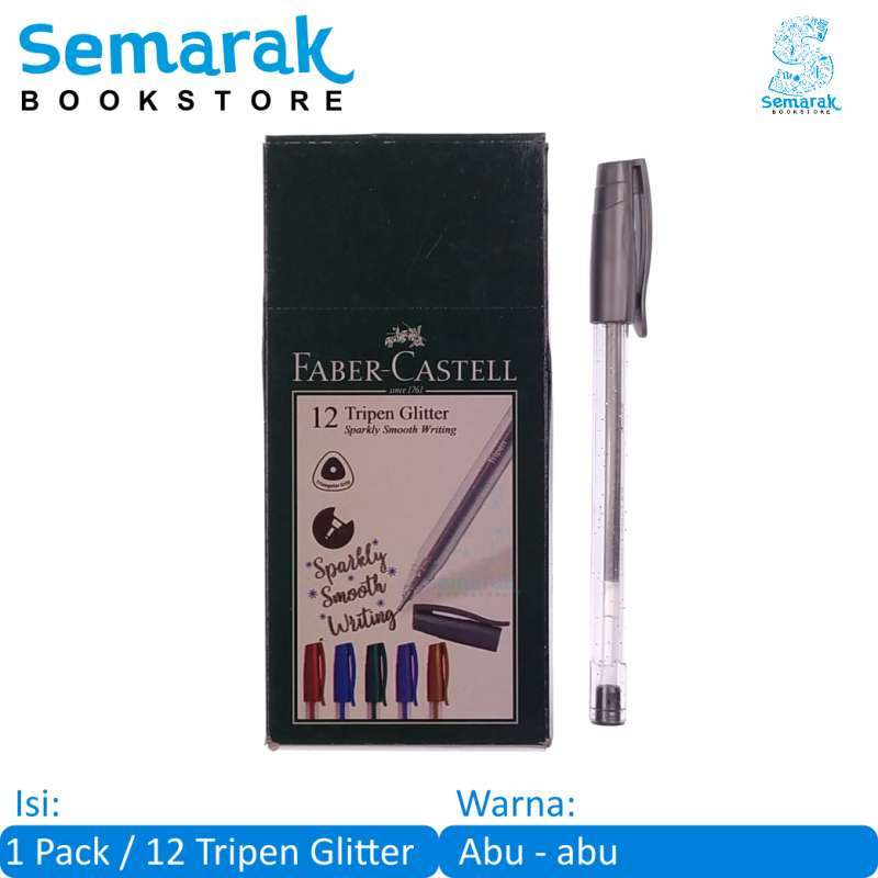 Promo Faber Castell Tripen Glitter Pulpen Warna Warni 0.7 Silver [1