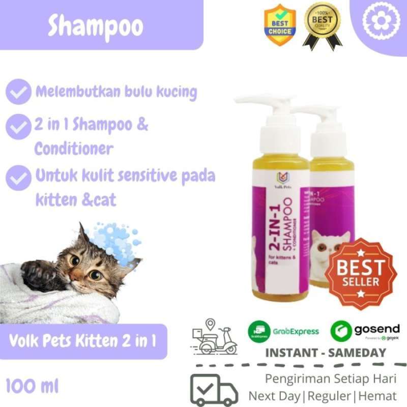 Promo Volk Pets 2 In 1 Shampo Kucing Conditioner Cat Kitten Shampoo