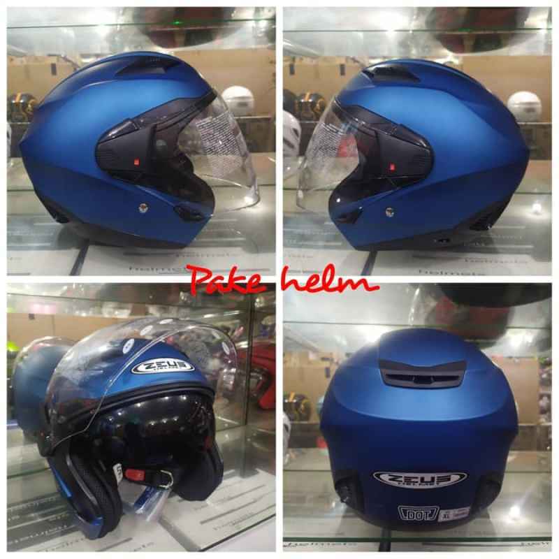 Jual Helm Zeus 611 Biru Doff Helm Zeus Half Face Matt Blue Blue M Di