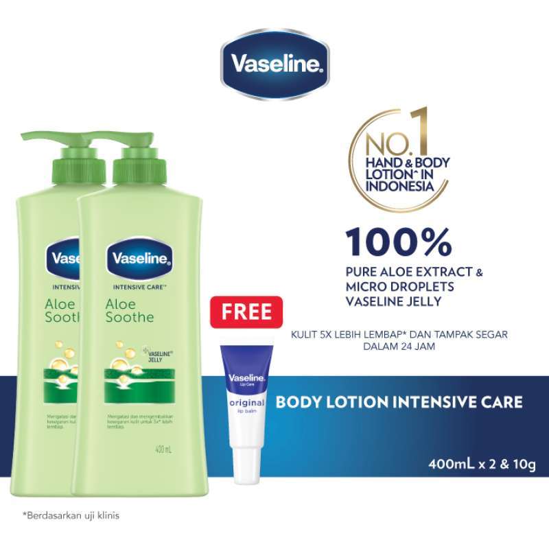 Promo Vaseline Aloe Soothe Melembapkan Kulit Hand and Body Lotion [400