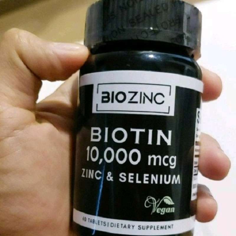 Promo BIO ZINC BIOTIN 10000 mcg zinc & selenium Kemasan Botol Hitam