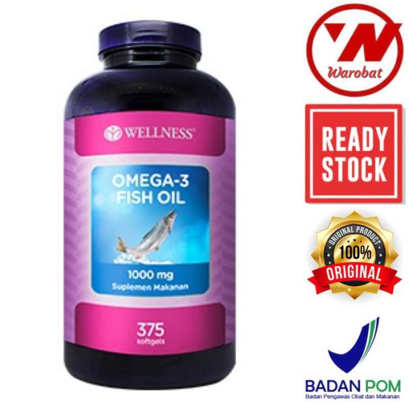 Jual Wellness Omega 3 Omega3 Fish Oil 1000mg 1000 Mg 375 Softgels Di ...