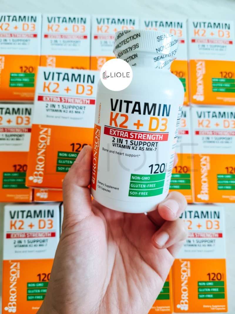 Promo Vitamin D3 10000 IU + K2 MK7 BRONSON Extra Strength Diskon 33 di