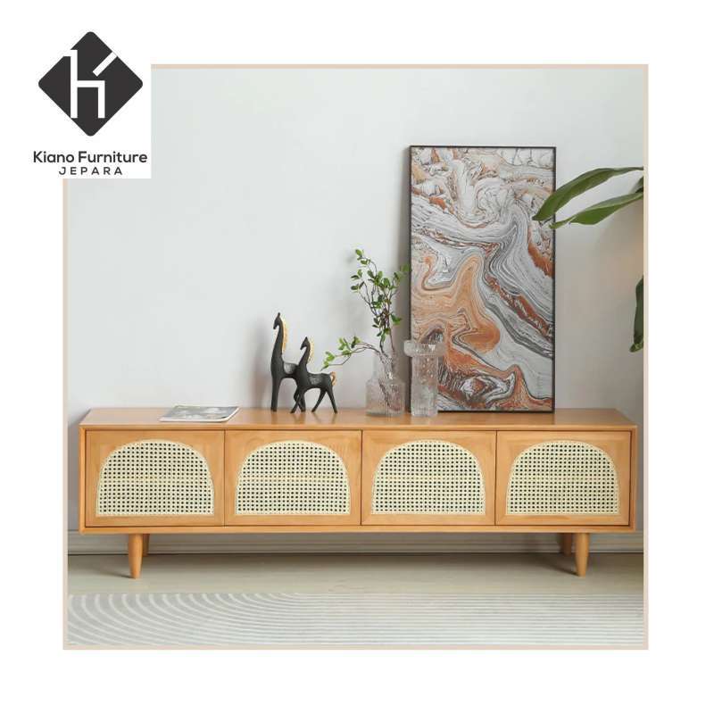 Jual TV Stand TV Console Buffet TV Kayu Jati Rotan Buffet