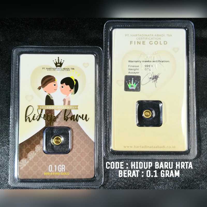 Jual Logam Mulia Mini Hrta 0.1 Gram Edisi Hidup Baru / Lm    Emas Mini