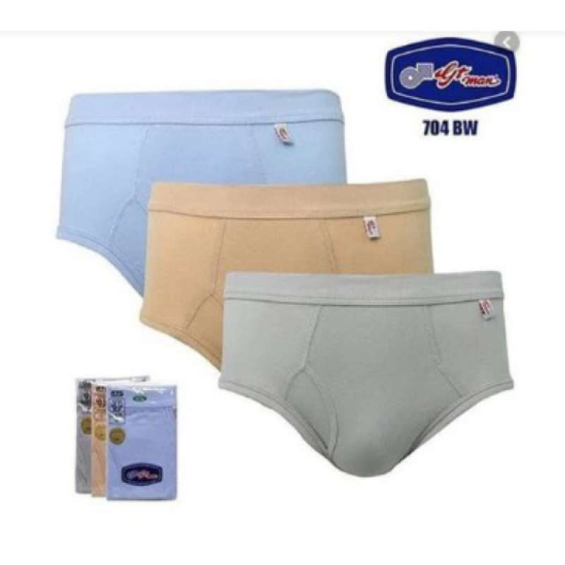 Promo Celana Dalam Underwear Brief Pria - GT Man 704 - Putih, Biru, Abu