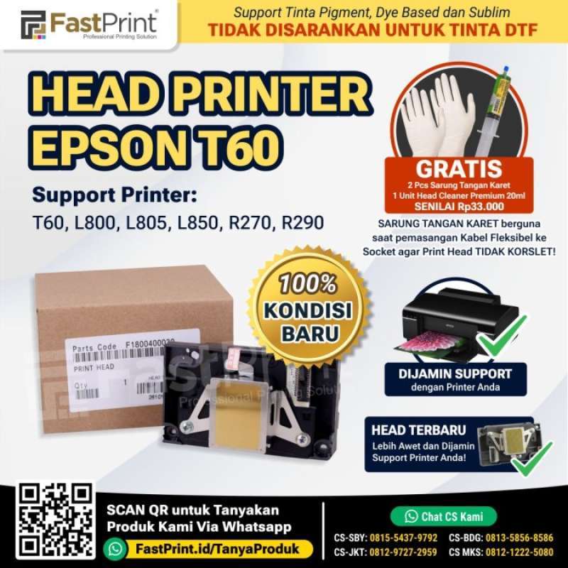 Jual Fast Print Head Printer Original Epson T60 L800 L805 L850 R290 Di