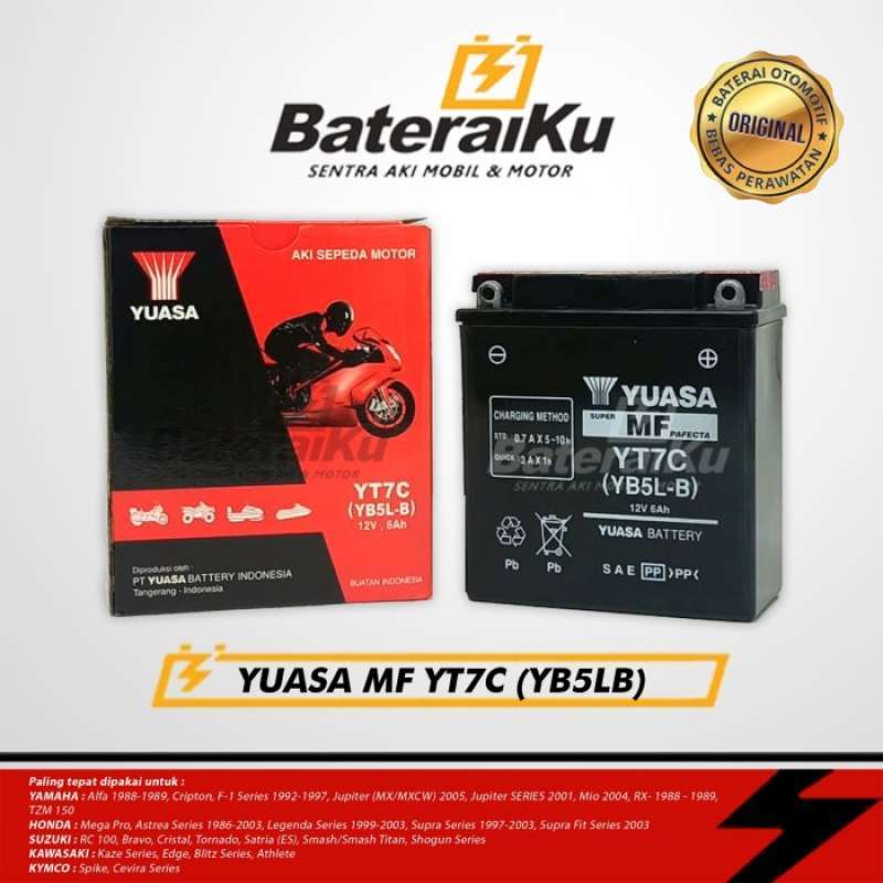 Promo Jual Accu Aki Motor Jupiter Supra Mega Pro Astrea Mio Yuasa YT7C