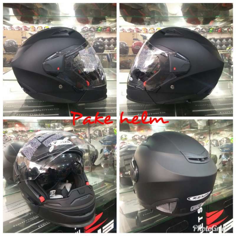 Jual HELM ZEUS 611C HITAM DOF BLACK DOF HELM ZEUS BISA HALF DAN FULL