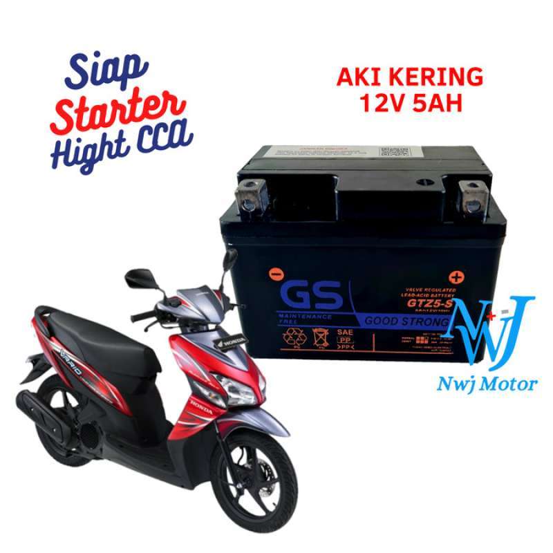 Promo Aki Motor Honda Vario 110 CW GTZ5S GS Y Accu Kering Diskon 23% di