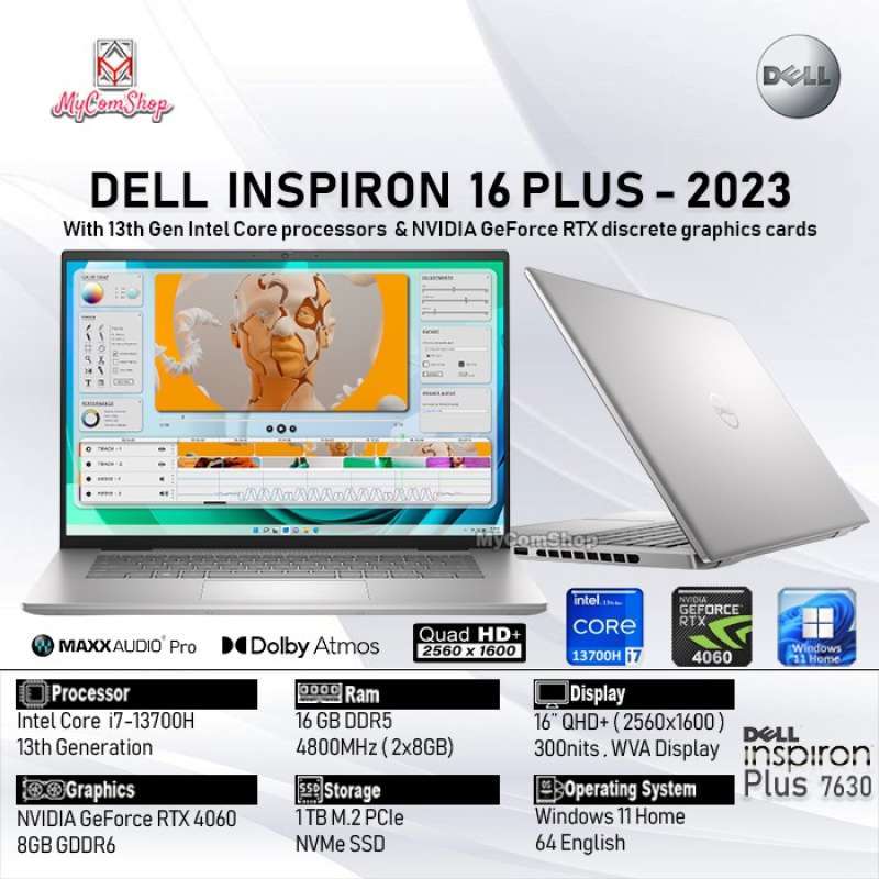 Jual DELL INSPIRON 16 PLUS 7630 i713700H 16GB RAM 1TB SSD RTX 4060 8GB