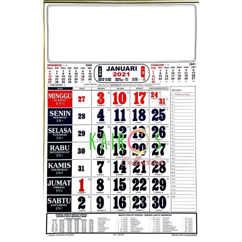 Jual Kalender Kerja Kecil 2021 di Seller Kairos Collection - Klampis