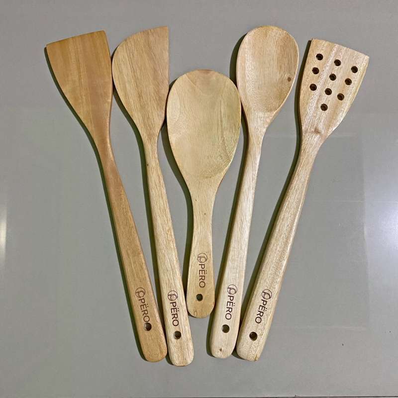 Jual PERO Sutil Kayu Set / Wooden Spatula Set [ 5 PCS ] di Seller De