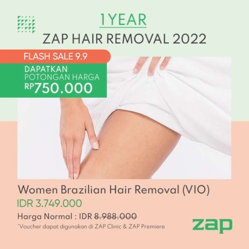 Jual Unlimited 1 Year Brazilian Hair Removal (vio) Di Seller Zap Clinic