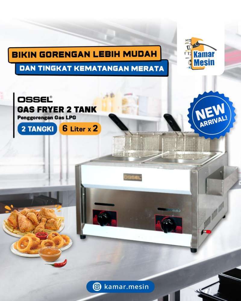 Jual Gas Fryer 2 Tangki Penggorengan Kentang Gas Deep Fryer