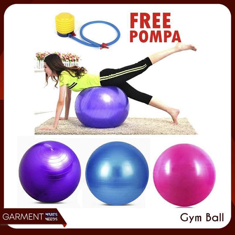 â Garmentmarts Gym Yoga Ball Alat Fitness Bola Olahraga Free Pompa